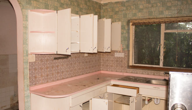 kitchen cleared from household rubbish